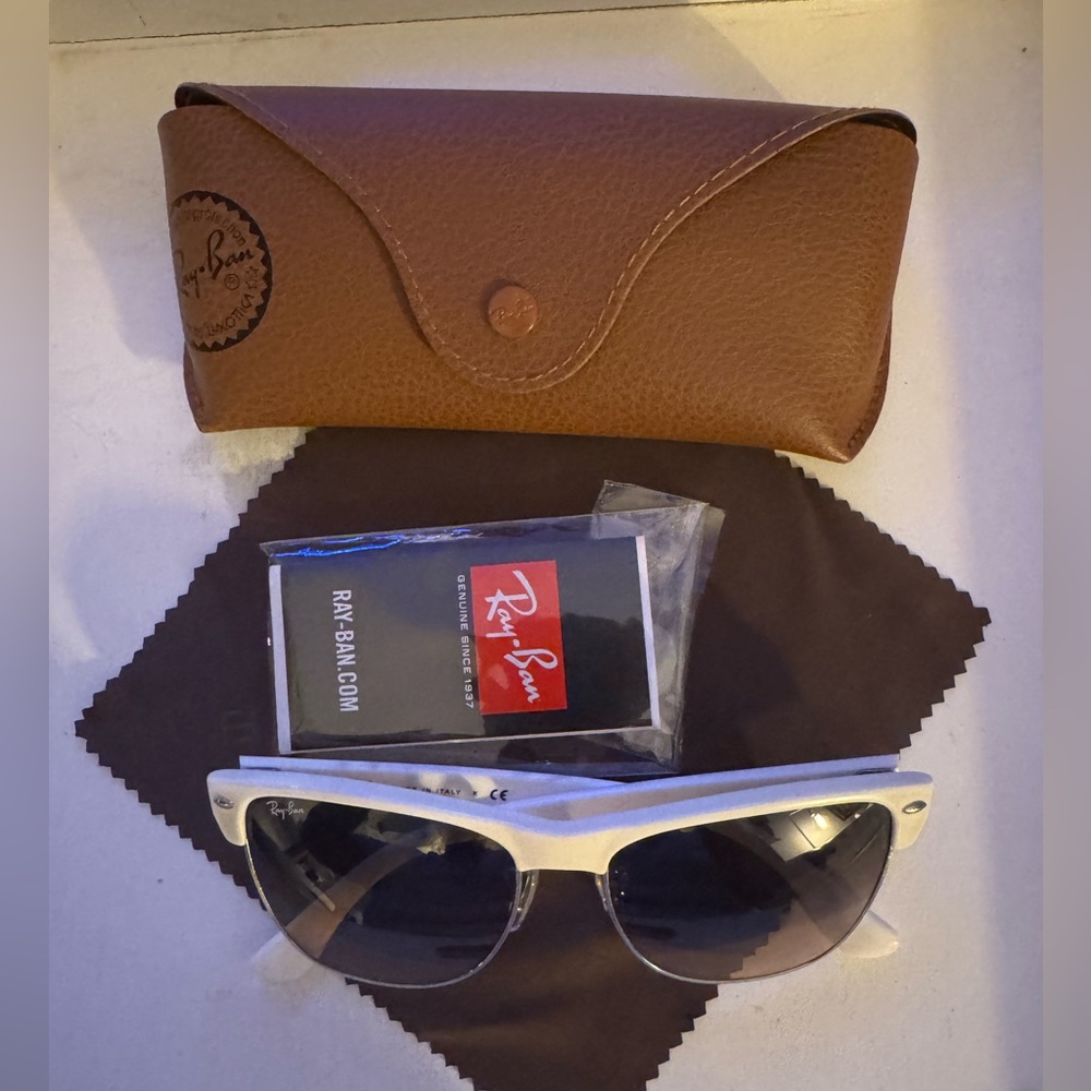Ray-Ban Unisex Club Master Style White Sunglasses with Case